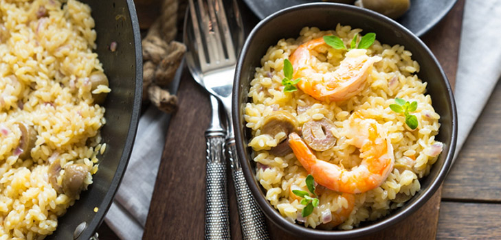 Delicious recipe for pasta with shrimps