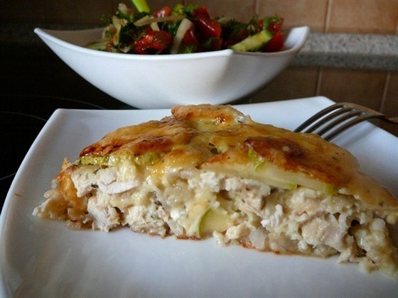 a plate of casserole