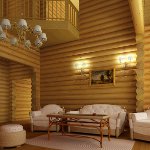 Interior in a wooden house Interior in a wooden house