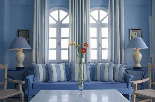Interior in blue color