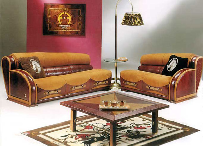 Leather in a modern interior