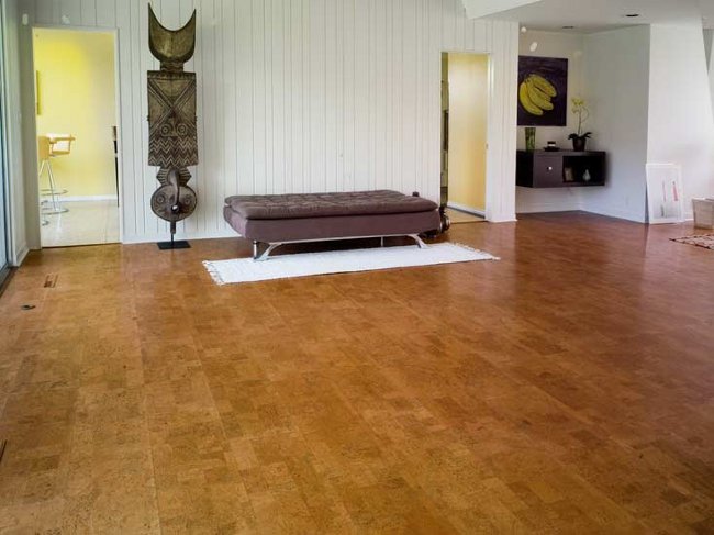 Cork floor covering
