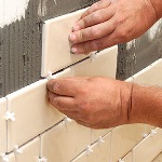 Laying tiles on the wall Laying tiles on the wall