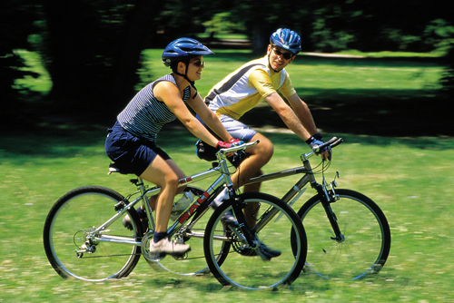 How many calories are burned while riding a bicycle